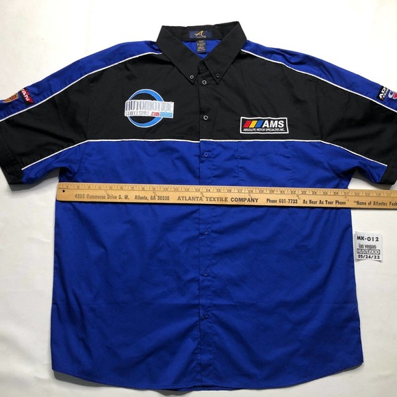 AMS Motorsports GTR Bently Lamborghini Porsche Mechanic Button Shirt Men XXL 2XL - Picture 8 of 12